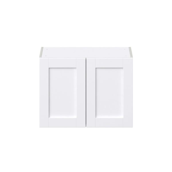 Dahlia Bright White  Shaker Assembled Wall Bridge  Cabinet (27 in. W X 20 in. H X 14 in. D)