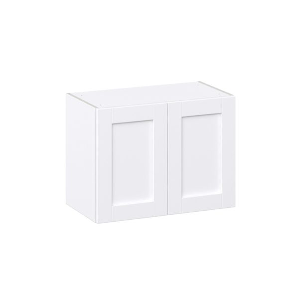 Dahlia Bright White  Shaker Assembled Wall Bridge  Cabinet (27 in. W X 20 in. H X 14 in. D)