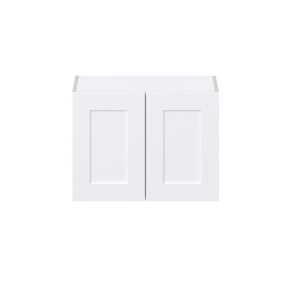 Jasmine Painted Warm White  Shaker Assembled Wall Bridge  Cabinet (27 in. W X 20 in. H X 14 in. D)