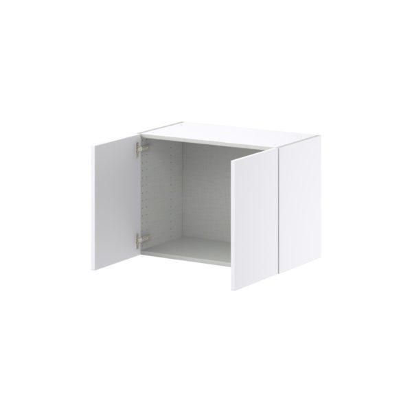 Lily Bright White  Slab Assembled Wall Bridge  Cabinet (27 in. W X 20 in. H X 14 in. D)