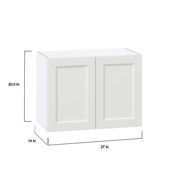 Magnolia Painted Bright White Recessed Assembled Wall Bridge  Cabinet (27 in. W X 20 in. H X 14 in. D)