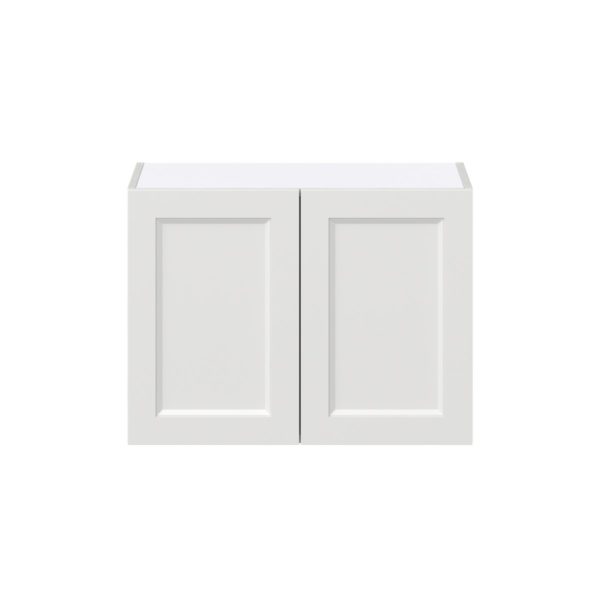 Magnolia Painted Bright White Recessed Assembled Wall Bridge  Cabinet (27 in. W X 20 in. H X 14 in. D)