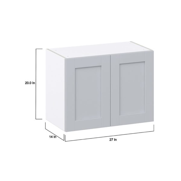 Sea Holly Light Gray  Shaker Assembled Wall Bridge  Cabinet (27 in. W X 20 in. H X 14 in. D)