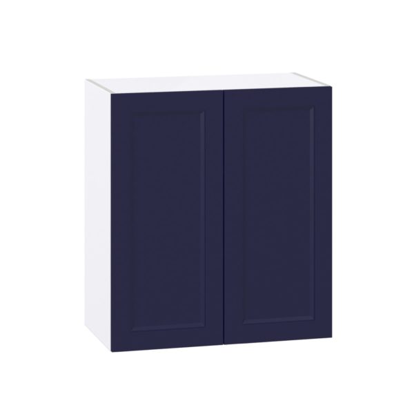 Camellia Painted Midnight Blue Recessed Assembled Wall  Cabinet (27 in. W X 30 in. H X 14 in. D)