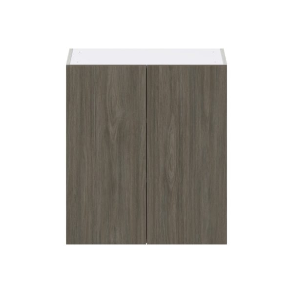 Cordyline Textured Slab Walnut Assembled Wall  Cabinet (27 in. W X 30 in. H X 14 in. D)