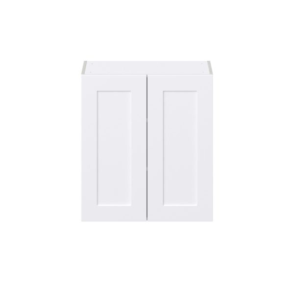 Jasmine Painted Warm White  Shaker Assembled Wall  Cabinet (27 in. W X 30 in. H X 14 in. D)