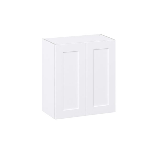 Jasmine Painted Warm White  Shaker Assembled Wall  Cabinet (27 in. W X 30 in. H X 14 in. D)