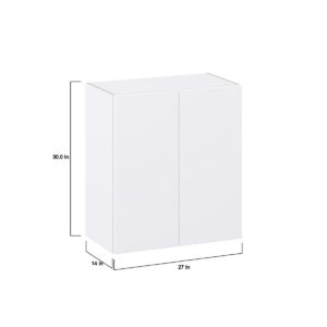 Lily Bright White  Slab Assembled Wall  Cabinet (27 in. W X 30 in. H X 14 in. D)