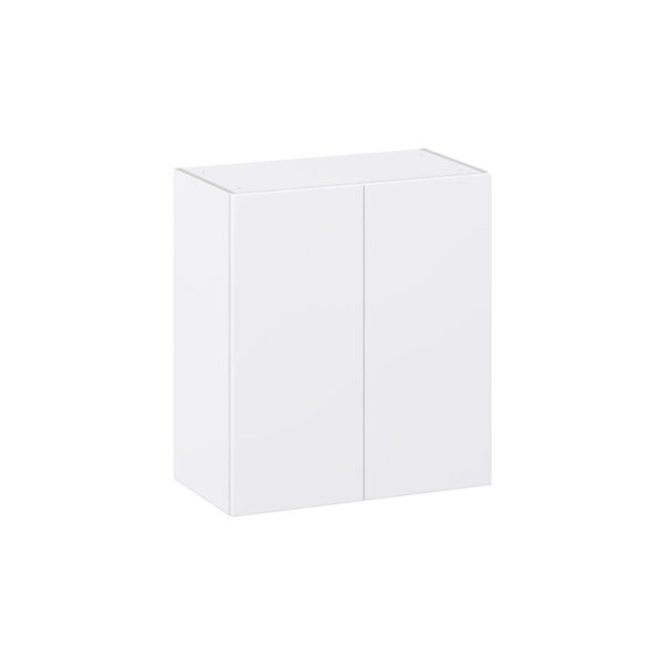 Lily Bright White  Slab Assembled Wall  Cabinet (27 in. W X 30 in. H X 14 in. D)