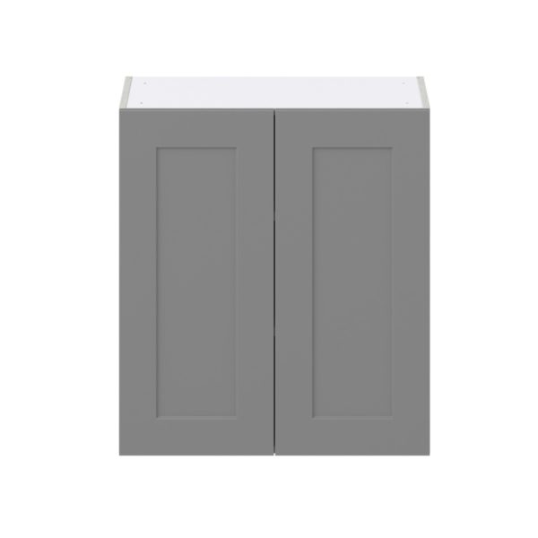 Willow Painted Slate Gray  Shaker Assembled Wall  Cabinet (27 in. W X 30 in. H X 14 in. D)