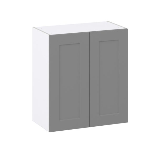 Willow Painted Slate Gray  Shaker Assembled Wall  Cabinet (27 in. W X 30 in. H X 14 in. D)