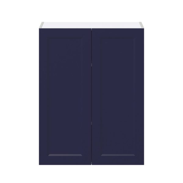 Camellia Painted Midnight Blue Recessed Assembled Wall  Cabinet (27 in. W X 35 in. H X 14 in. D)