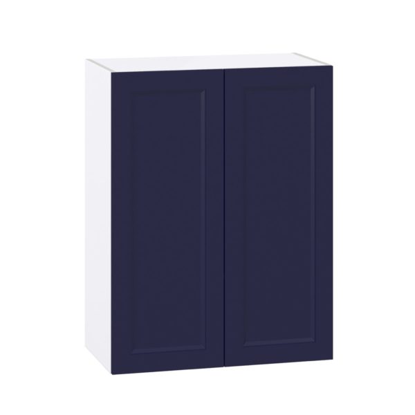 Camellia Painted Midnight Blue Recessed Assembled Wall  Cabinet (27 in. W X 35 in. H X 14 in. D)