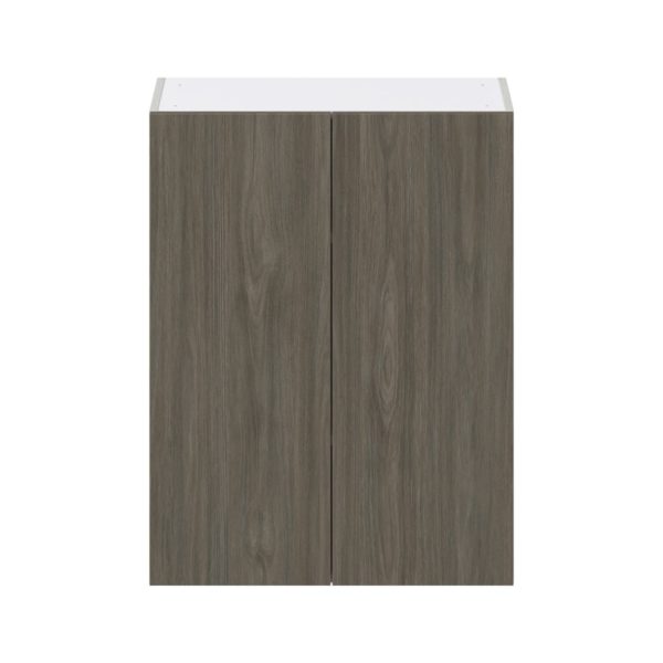 Cordyline Textured Slab Walnut Assembled Wall  Cabinet (27 in. W X 35 in. H X 14 in. D)