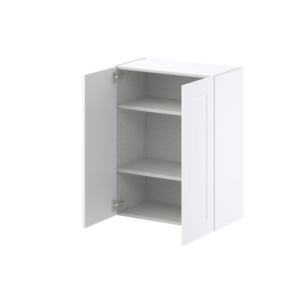 Jasmine Painted Warm White  Shaker Assembled Wall  Cabinet (27 in. W X 35 in. H X 14 in. D)