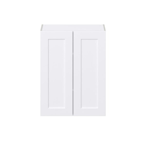 Jasmine Painted Warm White  Shaker Assembled Wall  Cabinet (27 in. W X 35 in. H X 14 in. D)