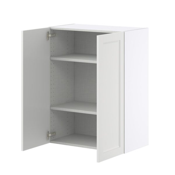 Magnolia Painted Bright White Recessed Assembled Wall  Cabinet (27 in. W X 35 in. H X 14 in. D)