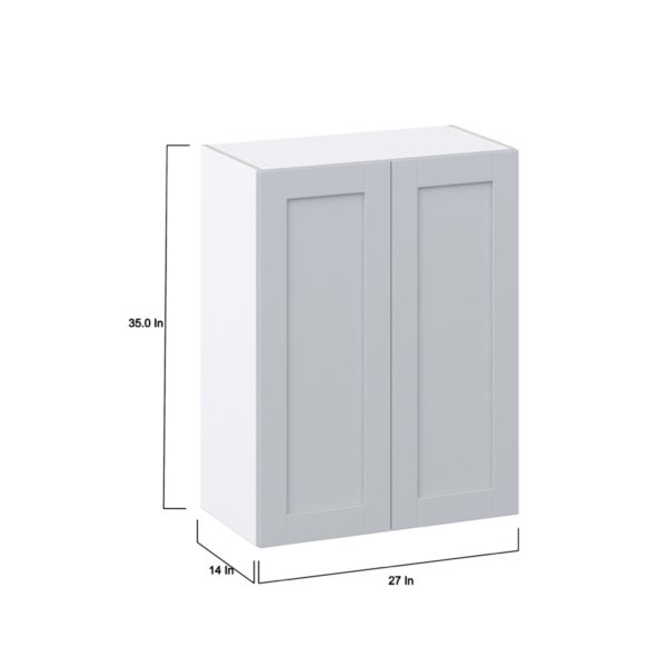 Sea Holly Light Gray  Shaker Assembled Wall  Cabinet (27 in. W X 35 in. H X 14 in. D)