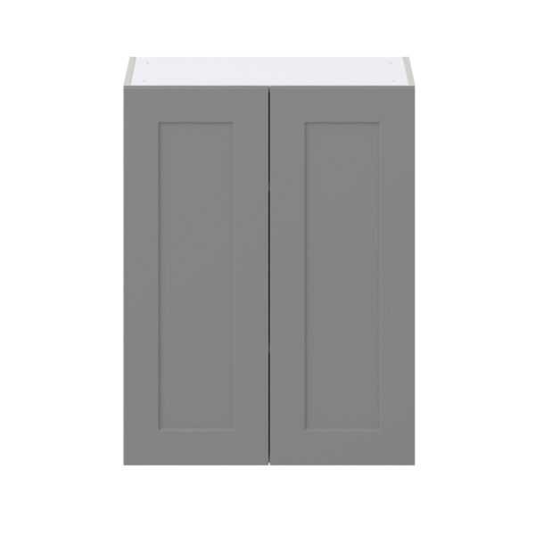 Willow Painted Slate Gray  Shaker Assembled Wall  Cabinet (27 in. W X 35 in. H X 14 in. D)