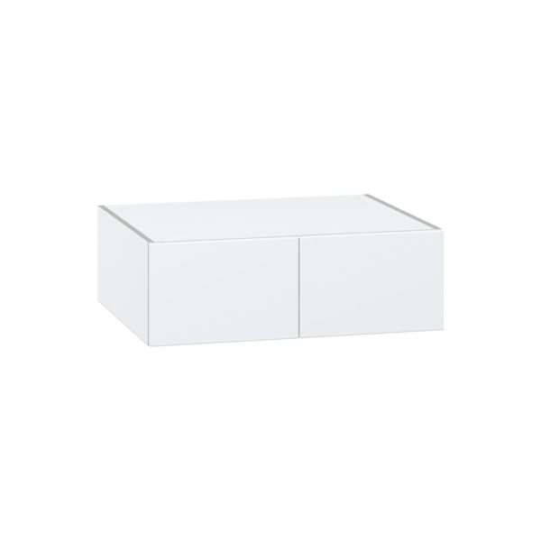 Lily Bright White  Slab Assembled Deep Wall Bridge Cabinet (30 in. W X 10 in. H X 24 in. D)