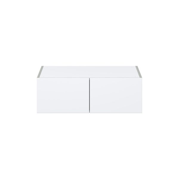 Lily Bright White  Slab Assembled Deep Wall Bridge Cabinet (30 in. W X 10 in. H X 24 in. D)