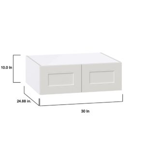 Wisteria Painted Light Gray Recessed Assembled Deep Wall Bridge Cabinet (30 in. W X 10 in. H X 24 in. D)