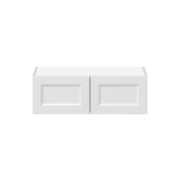 Magnolia Painted Bright White Recessed Assembled Wall Bridge  Cabinet (30 in. W x 10 in. H x 14 in. D)