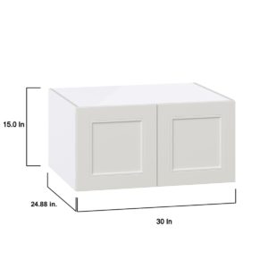 Wisteria Painted Light Gray Recessed Assembled Deep Wall Bridge Cabinet (30 in. W X 15 in. H X 24 in. D)