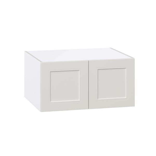 Wisteria Painted Light Gray Recessed Assembled Deep Wall Bridge Cabinet (30 in. W X 15 in. H X 24 in. D)