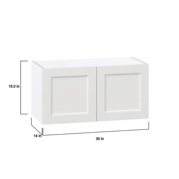 Magnolia Painted Bright White Recessed Assembled Wall Bridge  Cabinet (30 in. W X 15 in. H X 14 in. D)