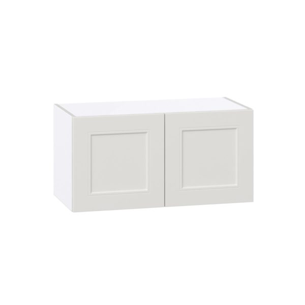 Wisteria Painted Light Gray Recessed Assembled Wall Bridge  Cabinet (30 in. W X 15 in. H X 14 in. D)