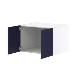 Camellia Painted Midnight Blue Recessed Assembled Deep Wall Bridge Cabinet (30 in. W x 20 in. H x 24 in. D)