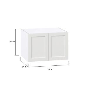 Magnolia Painted Bright White Recessed Assembled Deep Wall Bridge Cabinet (30 in. W x 20 in. H x 24 in. D)