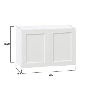 Magnolia Painted Bright White Recessed Assembled  Wall Bridge Cabinet (30 in. W X 20 in. H X 14 in. D)