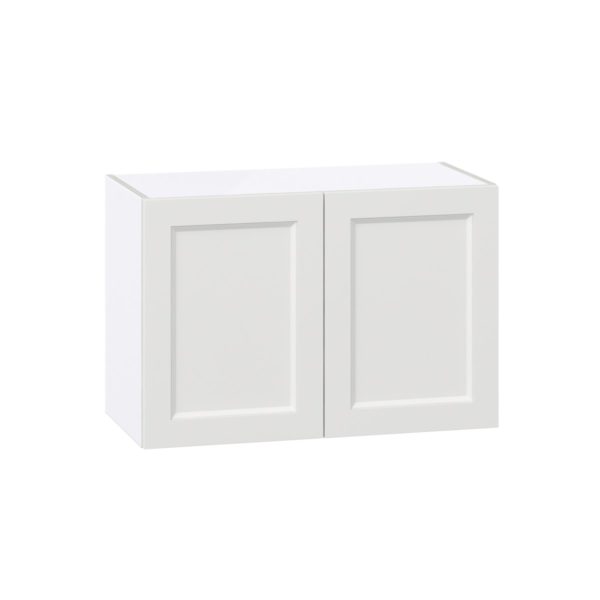 Magnolia Painted Bright White Recessed Assembled  Wall Bridge Cabinet (30 in. W X 20 in. H X 14 in. D)