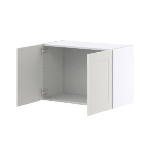 Wisteria Painted Light Gray Recessed Assembled  Wall Bridge Cabinet (30 in. W X 20 in. H X 14 in. D)