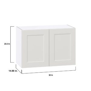 Wisteria Painted Light Gray Recessed Assembled  Wall Bridge Cabinet (30 in. W X 20 in. H X 14 in. D)