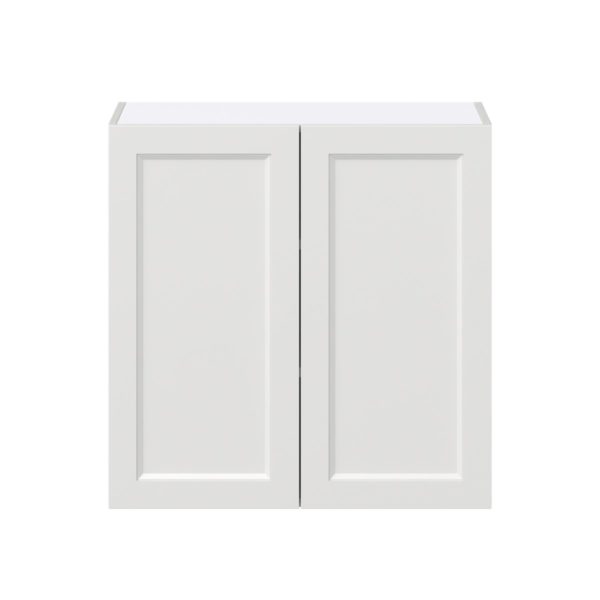 Magnolia Painted Bright White Recessed Assembled Wall  Cabinet with 2 Full High Doors (30 in. W x 30 in. H x 14 in. D)