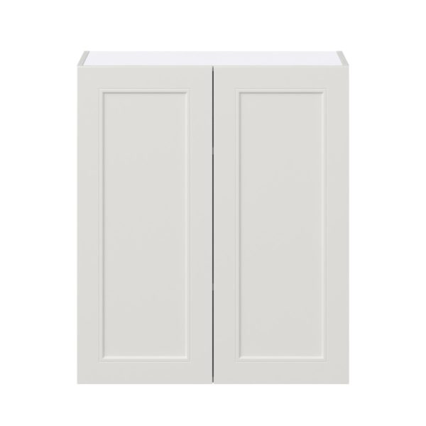 Wisteria Painted Light Gray Recessed Assembled Wall  Cabinet with 2 Full High Doors (30 in. W x 35 in. H x 14 in. D)