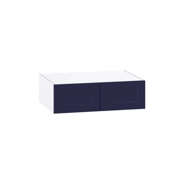 Camellia Painted Midnight Blue Recessed Assembled Full High Door Deep Wall Bridge  Cabinet (33 in. W X 10 in. H X 24 in. D)