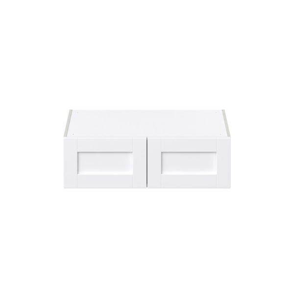 Dahlia Bright White  Shaker Assembled Full High Door Deep Wall Bridge  Cabinet (33 in. W X 10 in. H X 24 in. D)