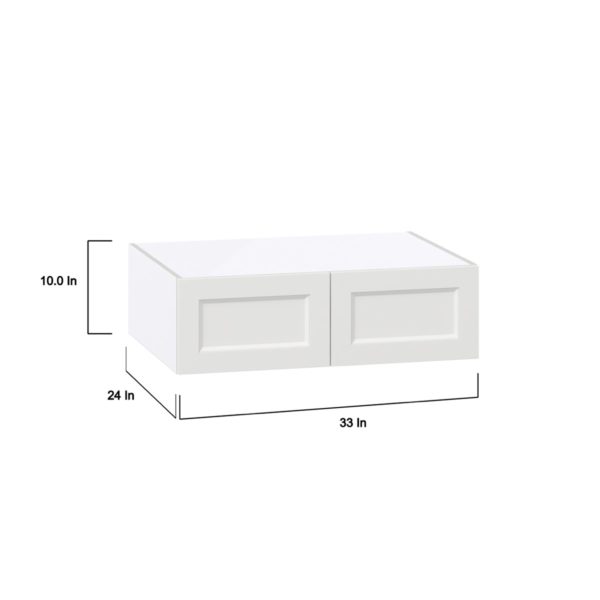 Magnolia Painted Bright White Recessed Assembled Full High Door Deep Wall Bridge  Cabinet (33 in. W X 10 in. H X 24 in. D)