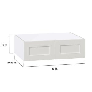 Wisteria Painted Light Gray Recessed Assembled Full High Door Deep Wall Bridge  Cabinet (33 in. W X 10 in. H X 24 in. D)