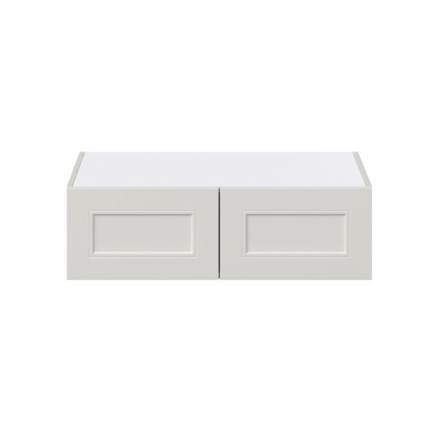 Wisteria Painted Light Gray Recessed Assembled Full High Door Deep Wall Bridge  Cabinet (33 in. W X 10 in. H X 24 in. D)