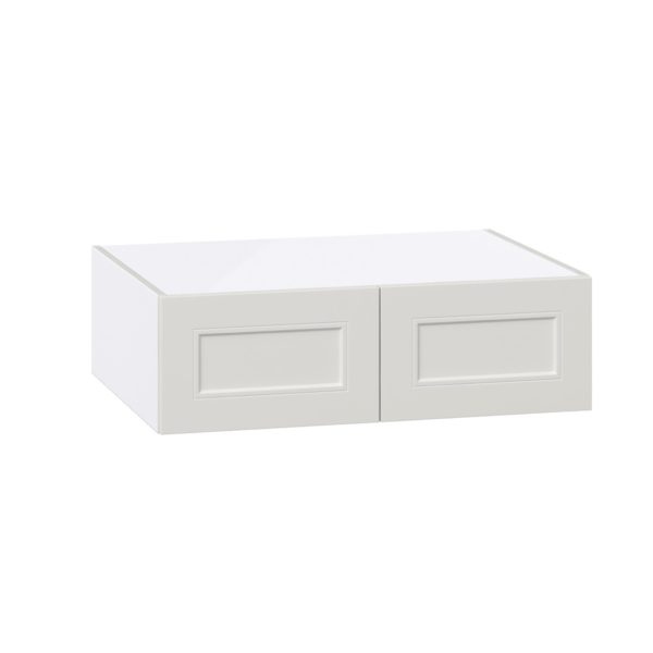 Wisteria Painted Light Gray Recessed Assembled Full High Door Deep Wall Bridge  Cabinet (33 in. W X 10 in. H X 24 in. D)