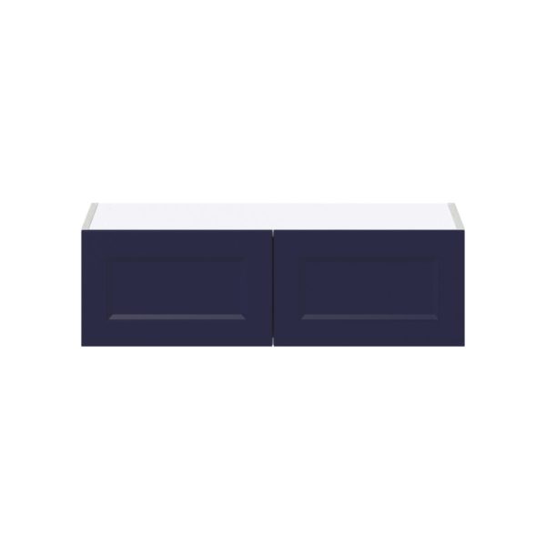 Camellia Painted Midnight Blue Recessed Assembled Wall Bridge  Cabinet (33 in. W X 10 in. H X 14 in. D)