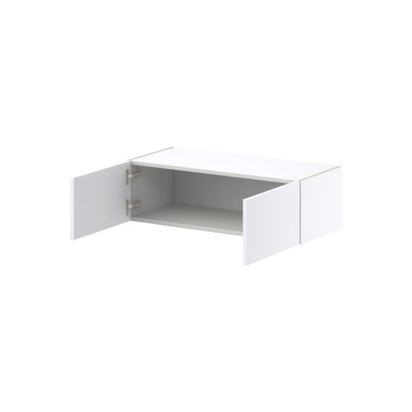 Lily Bright White  Slab Assembled Wall Bridge  Cabinet (33 in. W X 10 in. H X 14 in. D)