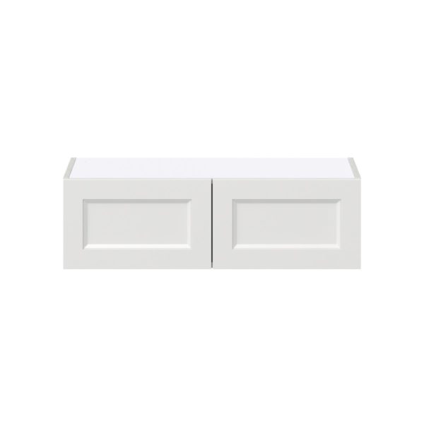 Magnolia Painted Bright White Recessed Assembled Wall Bridge  Cabinet (33 in. W X 10 in. H X 14 in. D)