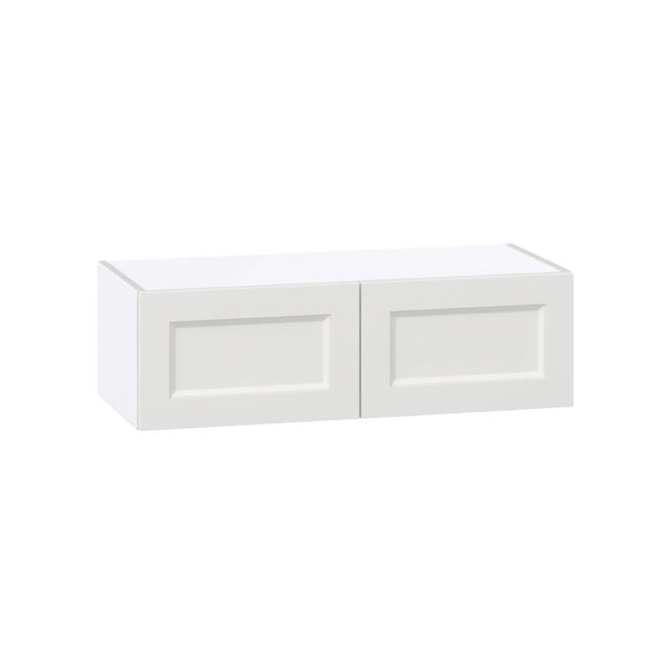 Magnolia Painted Bright White Recessed Assembled Wall Bridge  Cabinet (33 in. W X 10 in. H X 14 in. D)