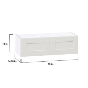 Wisteria Painted Light Gray Recessed Assembled Wall Bridge  Cabinet (33 in. W X 10 in. H X 14 in. D)